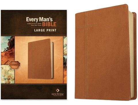 Every Man's Bible Nlt, Large Print (Leatherlike, Pursuit Saddle Tan) by Tyndale