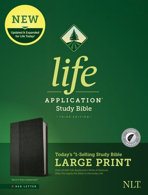 NLT Life Application Study Bible, Third Edition, Large Print (Leatherlike, Black/Onyx, Indexed) by Tyndale