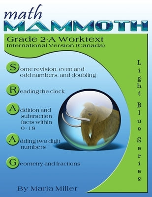 Math Mammoth Grade 2-A Worktext, International Version (Canada) by Miller, Maria