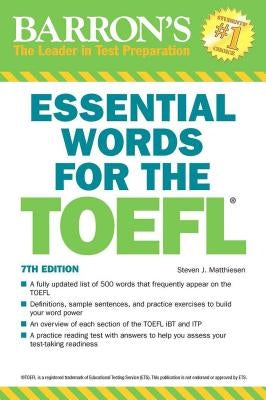 Essential Words for the TOEFL by Matthiesen, Steven J.