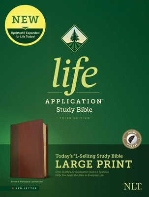 NLT Life Application Study Bible, Third Edition, Large Print (Red Letter, Leatherlike, Brown/Tan, Indexed) by Tyndale