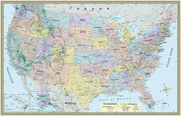 U.S. Map Poster (32 X 50 Inches) - Paper: - A Quickstudy Reference by Specialists, Mapping