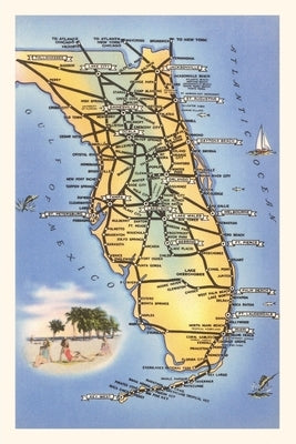 Vintage Journal Map of Florida by Found Image Press