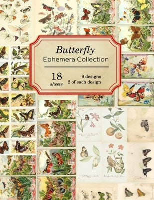 Butterfly Ephemera Collection: 18 sheets - 9 designs - 2 of each design by Journals, Ilopa