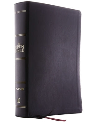 The Niv, Open Bible, Leathersoft, Black, Red Letter Edition, Comfort Print: Complete Reference System by Thomas Nelson