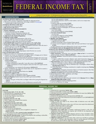 Federal Income Tax: A Quickstudy Laminated Law Guide (Bar Exam) by Richmond, Gail