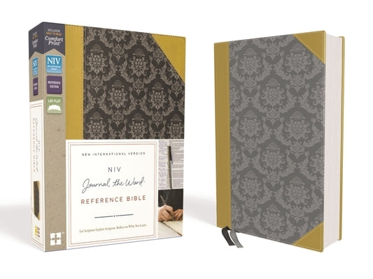 NIV, Journal the Word Reference Bible, Imitation Leather, Gold/Gray, Red Letter Edition: Let Scripture Explain Scripture. Reflect on What You Learn. by Zondervan