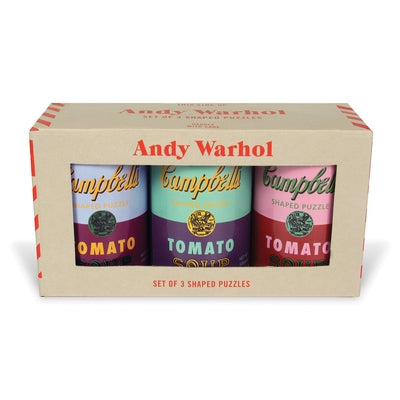 Andy Warhol Soup Cans Set of 3 Shaped Puzzles in Tins by Warhol, Andy