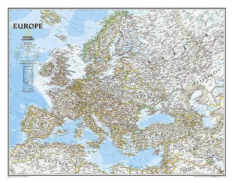 National Geographic Europe Wall Map - Classic (30.5 X 23.75 In) by National Geographic Maps