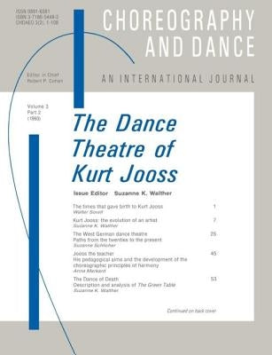 The Dance Theatre of Kurt Jooss by Walther, Suzanne