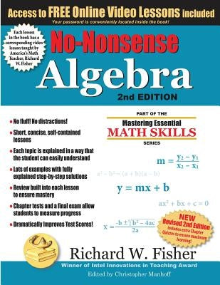 No-Nonsense Algebra, 2nd Edition: Part of the Mastering Essential Math Skills Series by Fisher, Richard W.