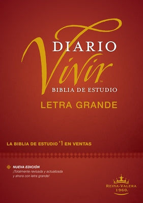 Biblia de Estudio del Diario Vivir Rvr60, Letra Grande (Letra Roja, Tapa Dura, Índice) by Tyndale