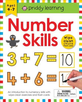 Wipe Clean Workbook: Number Skills (Enclosed Spiral Binding): Ages 4-7; Wipe-Clean with Pen & Flash Cards by Priddy, Roger