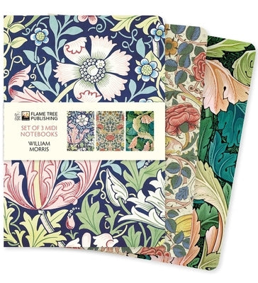 William Morris Set of 3 MIDI Notebooks by Flame Tree Studio