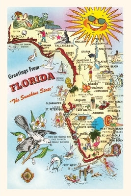 Vintage Journal Map of Florida Attractions by Found Image Press