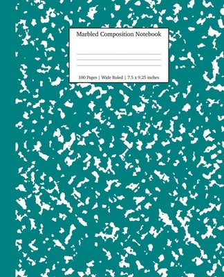 Marbled Composition Notebook: Teal Marble Wide Ruled Paper Subject Book by Young Dreamers Press