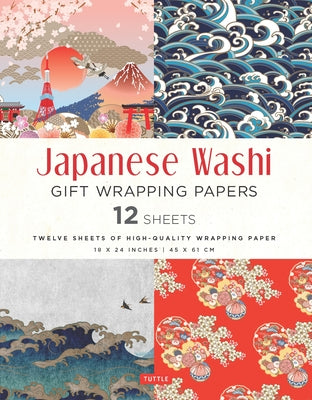Japanese Washi Gift Wrapping Papers - 12 Sheets: 18 X 24 Inch (45 X 61 CM) Wrapping Paper by Tuttle Publishing