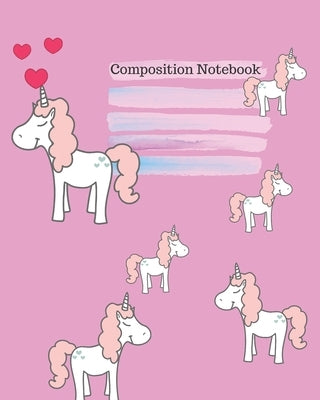 Composition Notebook: cute pink unicorns in love for girls, boys, moms, kids for student and teachers at home and school by Sarah, Tante