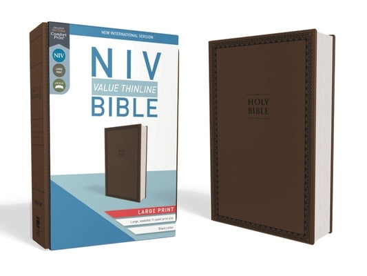 NIV, Value Thinline Bible, Large Print, Imitation Leather, Brown by Zondervan