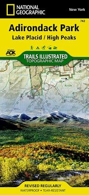Lake Placid, High Peaks: Adirondack Park Map by National Geographic Maps