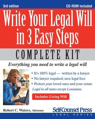 Write Your Legal Will in 3 Easy Steps by Waters, Robert C.
