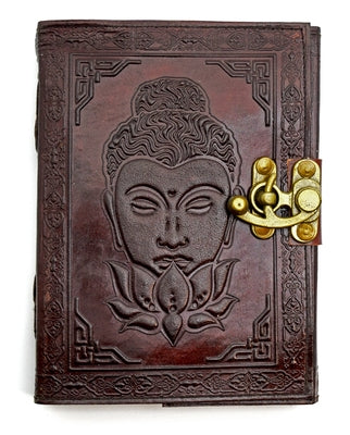 Buddha with Lotus Flower Leather Journal by Fantasy Gifts