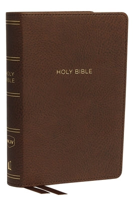 NKJV, Deluxe Reference Bible, Compact Large Print, Imitation Leather, Brown, Red Letter Edition, Comfort Print by Thomas Nelson