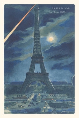 Vintage Journal Eiffel Tower at Night by Found Image Press