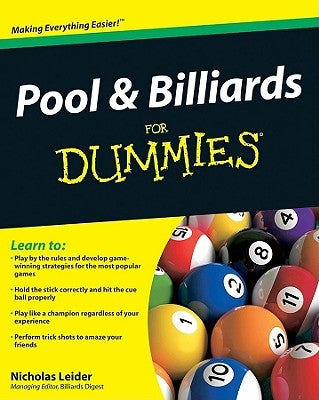 Pool & Billiards for Dummies by Leider, Nicholas