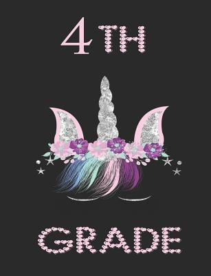 4th Grade: Unicorn Face 7.44 X 9.69 100 Pages 50 Sheets Composition Notebook College Ruled Book by Cutey, Family