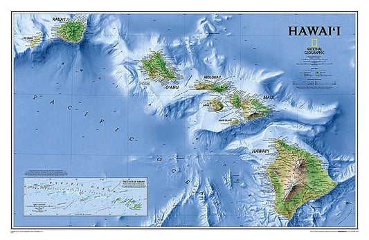 National Geographic Hawaii Wall Map (34.75 X 22.75 In) by National Geographic Maps