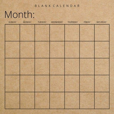 Blank Calendar: Kraft Brown Paper, Undated Planner for Organizing, Tasks, Goals, Scheduling, DIY Calendar Book by Llama Bird Press