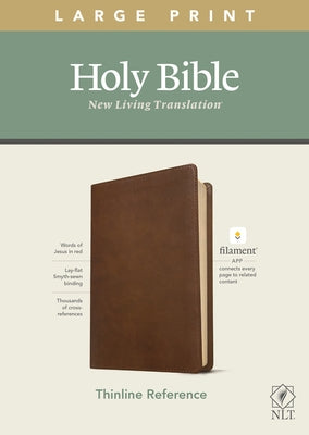 NLT Large Print Thinline Reference Bible, Filament Enabled Edition (Red Letter, Leatherlike, Rustic Brown) by Tyndale