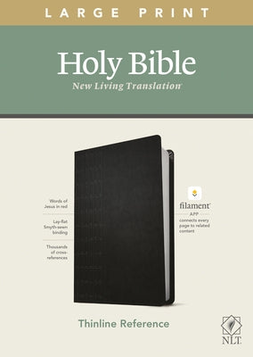 NLT Large Print Thinline Reference Bible, Filament Enabled Edition (Red Letter, Leatherlike, Black) by Tyndale