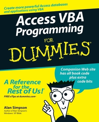 Access VBA Programming For Dummies by Simpson, Alan