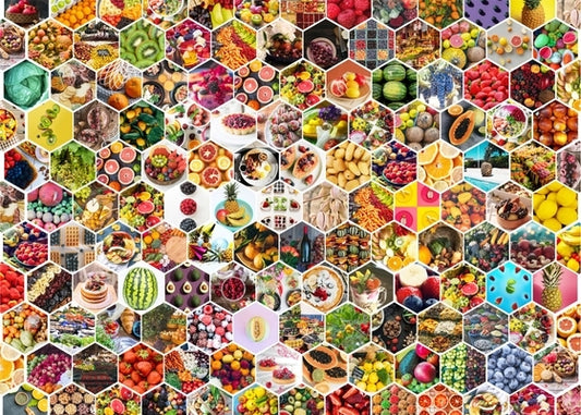 Brain Tree - Seamless Fruits 1000 Pieces Jigsaw Puzzle for Adults: With Droplet Technology for Anti Glare & Soft Touch by Brain Tree Games LLC