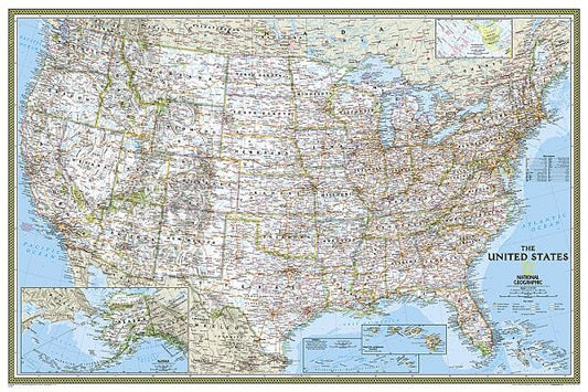 National Geographic United States Wall Map - Classic (Poster Size: 36 X 24 In) by National Geographic Maps
