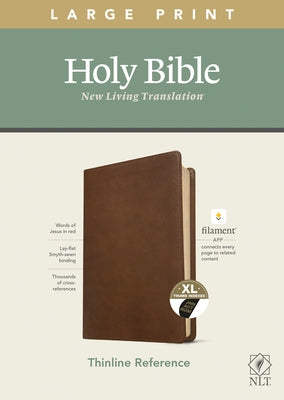 NLT Large Print Thinline Reference Bible, Filament Enabled Edition (Red Letter, Leatherlike, Rustic Brown, Indexed) by Tyndale