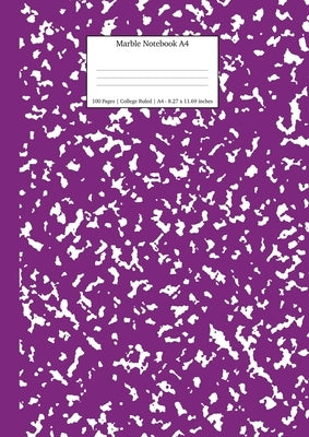 Marble Notebook A4: Purple Marble College Ruled Journal by Young Dreamers Press