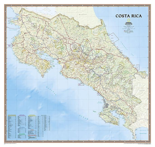 National Geographic Costa Rica Wall Map (38 X 36 In) by National Geographic Maps