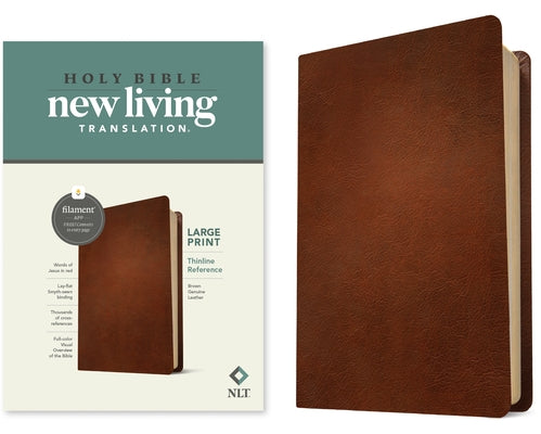 NLT Large Print Thinline Reference Bible, Filament Enabled Edition (Red Letter, Genuine Leather, Brown) by Tyndale