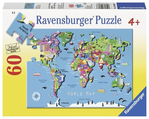 World Map 60 PC Puzzle by Ravensburger