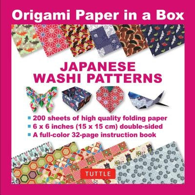 Origami Paper in a Box - Japanese Washi Patterns: 200 Sheets of Tuttle Origami Paper: 6x6 Inch Origami Paper Printed with 12 Different Patterns: 32-Pa by Tuttle Publishing