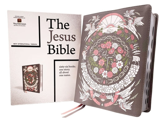 The Jesus Bible Artist Edition, Niv, Leathersoft, Gray Floral, Thumb Indexed, Comfort Print by Passion Publishing