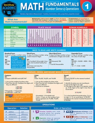 Math Fundamentals 1 - Number Sense & Operations: A Quickstudy Laminated Reference Guide by Warren, Peggy