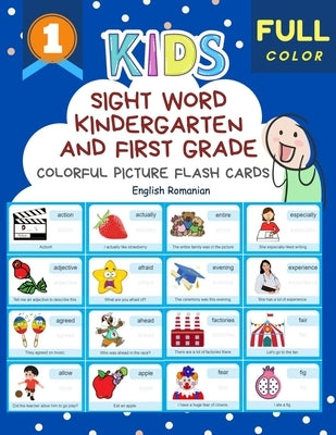 Sight Word Kindergarten and First Grade Colorful Picture Flash Cards English Romanian: Learning to read basic vocabulary card games. Improve reading c by Classroom, Smart