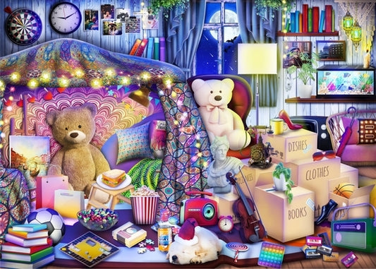 Brain Tree - Teddy's Room 1000 Pieces Jigsaw Puzzle for Adults: With Droplet Technology for Anti Glare & Soft Touch by Brain Tree Games LLC