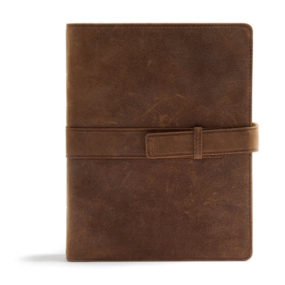 CSB Legacy Notetaking Bible, Tan Genuine Leather with Strap by Csb Bibles by Holman