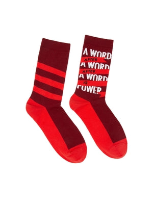 Word After Word Socks Small by Out of Print