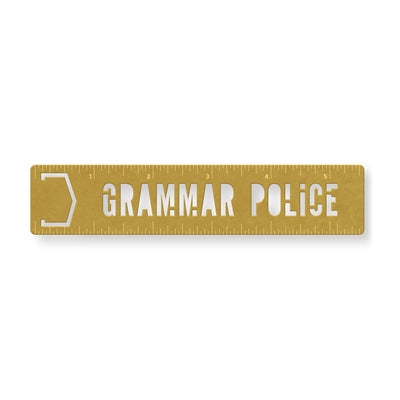 Grammar Police Metal Bookmark Stencil by Brass Monkey and